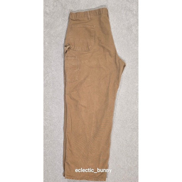 Carhartt B11 BRN Mens 44x30 Brown Duck Canvas Dungaree Work Pants Made in USA - Picture 4 of 8